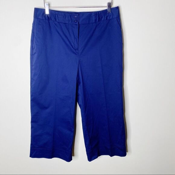 Laundry Shelli Segal Navy Cropped Tailor Pants 14 - Picture 2 of 8